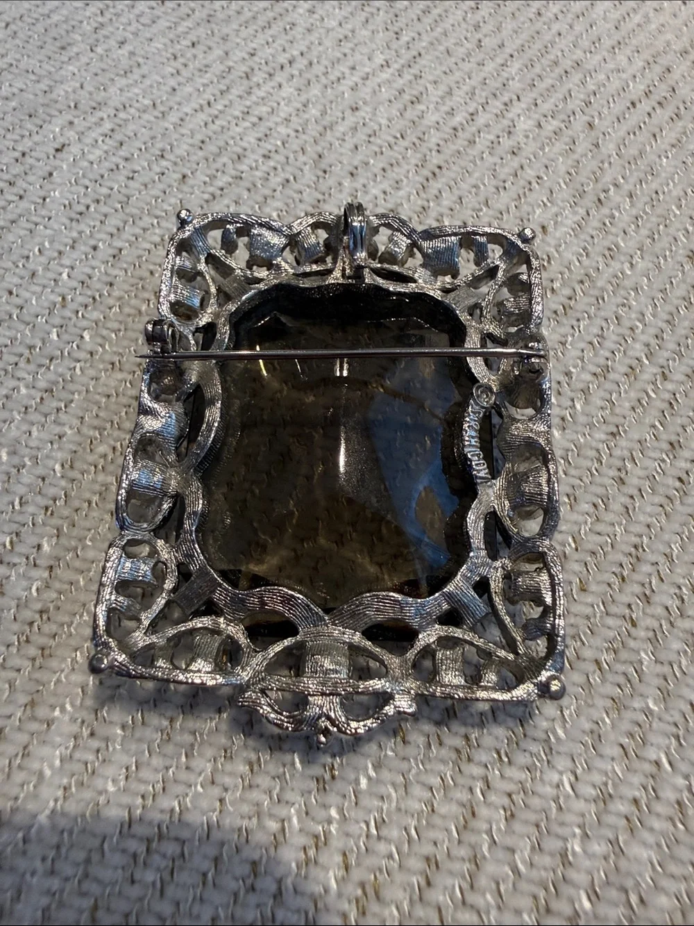 Rhinestone Brooch Trio - Silver & Blue Sparkle
